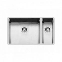 Foster 2204 852 - Lavello KE - R15 Sottotop, 2 Vasche SX, 76 x 45 cm, Acciaio Inox