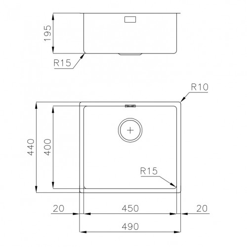 Foster 2154 856 - Lavello KE Sottotop, 1 Vasca,...
