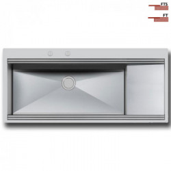 Foster 1043 052 - Lavello Milanello Workstation Filotop | FTS, Vasca a SX, 117.5 x 52 cm, Acciaio Inox 