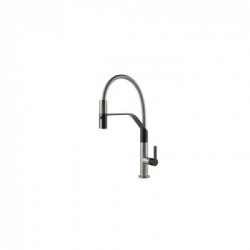 Foster 8425 100 - Miscelatore Milanello con Canna Girevole e Doccia Estraibile, con Calza in Acciaio Inox