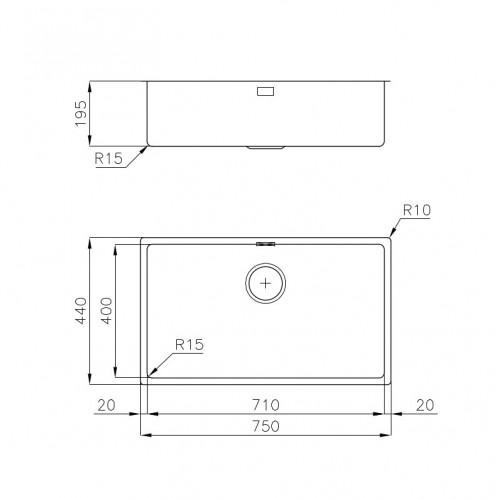 Foster 2157 050 - Lavello KE Filotop, 1 Vasca,...