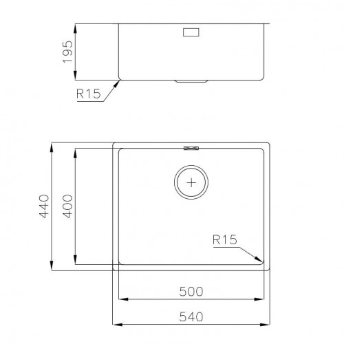 Foster 2155 050 - Lavello KE Filotop, 1 Vasca,...