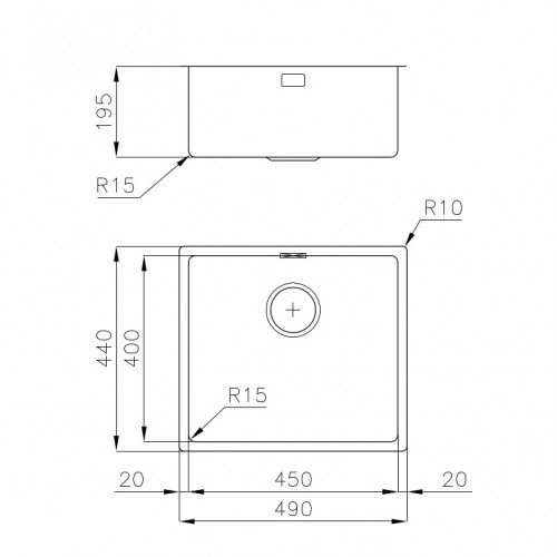 Foster 2154 056 - Lavello KE Filotop, 1 Vasca,...