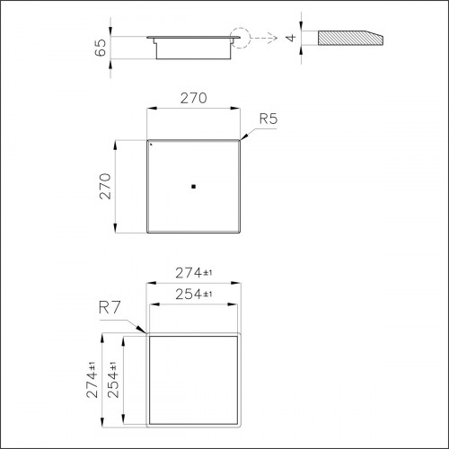 Foster 7364 270 - Piastra Modular Quadra, 270 x...