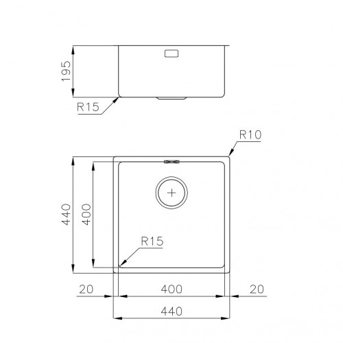 Foster 2156 888 - Lavello KE - R15 Sottotop, 1...