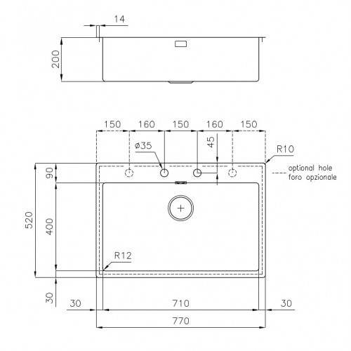 Foster 3366 050 - Lavello Filotop S4001, 1...