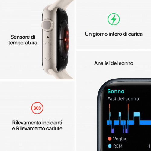 Apple Watch Series 8 GPS 41mm Cassa in...