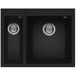 Elleci LKQ15086 - Lavello quadra 150, 59x50, 2V, black