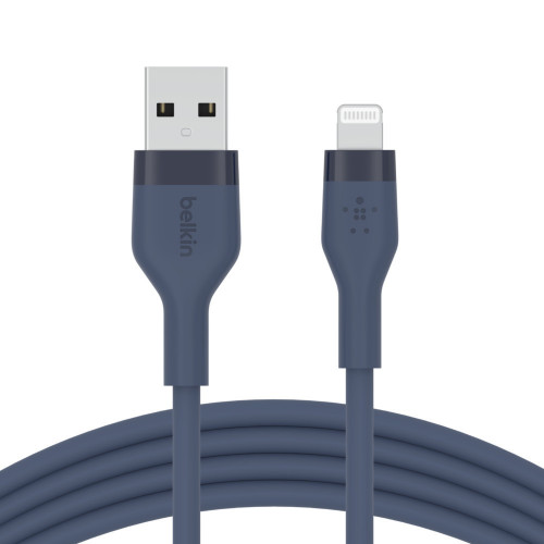 Belkin Cbl Siicone USB-A LTG 2M bleu cavo USB...