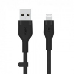 CAVO IN SILICONE DA USB-A A LIGHTNING 3M - NERO