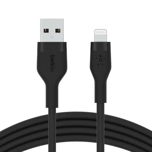 Belkin Cbl Silicqe USB-A LTG 2M noir cavo USB...