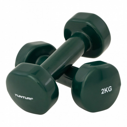 TUNTURI VINYL DUMBBELLS 2.0KG GREEN PR
