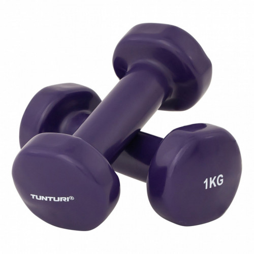 TUNTURI VINYL DUMBBELLS 1.0KG PURPLE PR