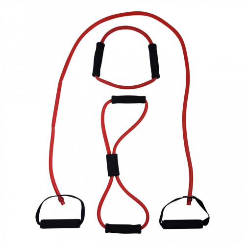 TUNTURI TUBING SET WITH GRIP HEAVY RED