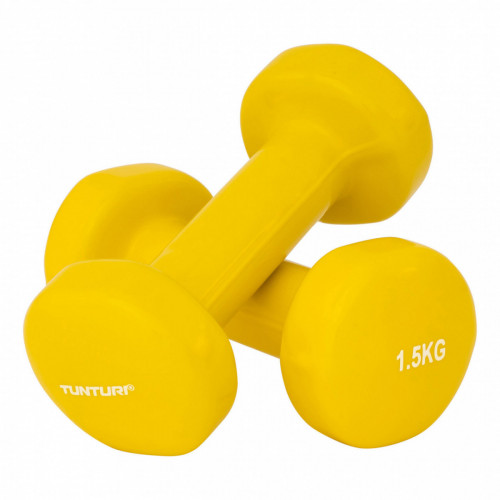 TUNTURI VINYL DUMBBELLS 1.5KG YELLOW PR
