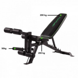 Tunturi Utility Bench UB 60 Panca Fitness Multiuso, Regolabile, Portata 150 Kg