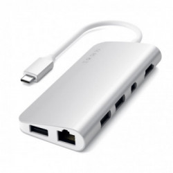 Satechi ST-TCMM8PAS replicatore di porte e docking station per notebook Cablato USB 3.2 Gen 1 (3.1 Gen 1) Type-C Argento
