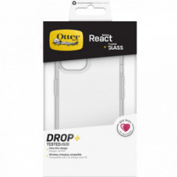 REACT + TRUSTED GLASS - CUSTODIA + VETRO IPHONE 13 - CLEAR