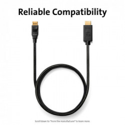 Kensington Cavo da DisplayPort 1.2 (M) a HDMI (M) unidirezionale passivo, 1,8 m