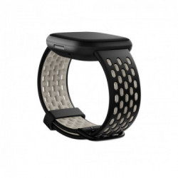 Fitbit FB174SBBKWTL accessorio indossabile intelligente Band Nero, Bianco Alluminio, Silicone
