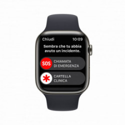 Apple Watch Series 8 GPS + Cellular 45mm Cassa in Acciaio Inossidabile color Grafite con Cinturino Sport Band Mezzanotte -