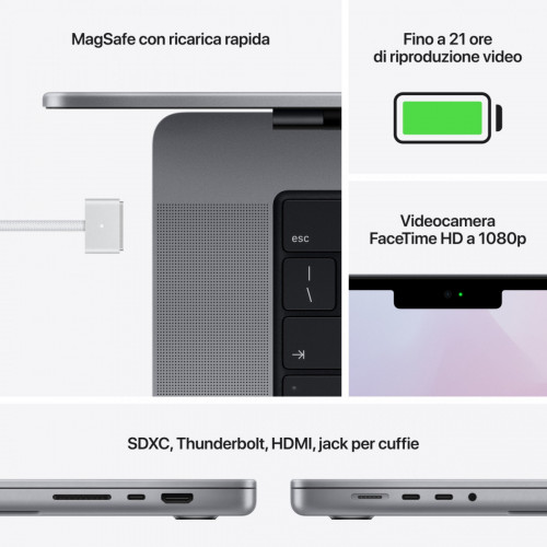 Apple MacBook Pro 16" chip M1 Pro 10‑core CPU...