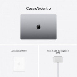Apple MacBook Pro 16" chip M1 Pro 10‑core CPU 16‑core GPU 1TB SSD Grigio *ESTENSIONE GARANZIA3 3 ANNI IN PIU' in omaggio*