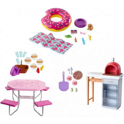 Mattel Barbie Set di mobili per esterno,...