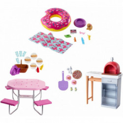 Mattel Barbie Set di mobili per esterno, Assortimento, FXG37