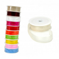 RONDELLA ORGANZA MISURA 25MM X 25M COLORE BIANCO ANTICO