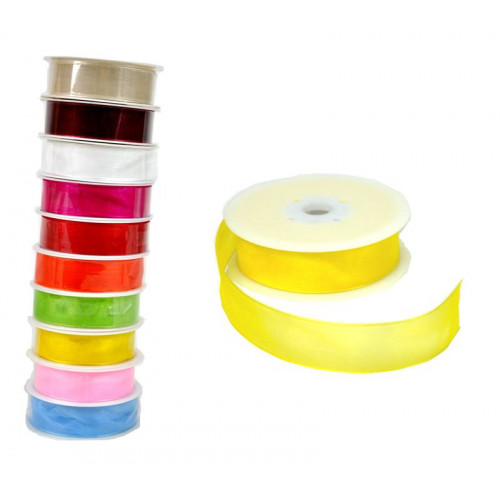 RONDELLA ORGANZA MISURA 25MM X 25M COLORE GIALLO