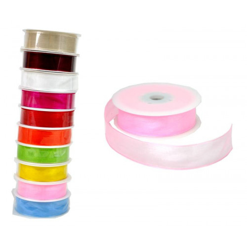 RONDELLA ORGANZA MISURA 25MM X 25M COLORE ROSA