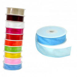 RONDELLA ORGANZA MISURA 25MM X 25M COLORE AZZURRO