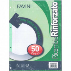confezione 50 fogli ricambi a4 80 grammi rinforzati rigatura 4F (quadretti 4mm con margine)