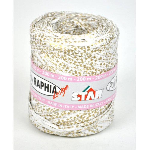 SPOLETTA RAFIA 15MM X 200M COLORE BIANCO CON...