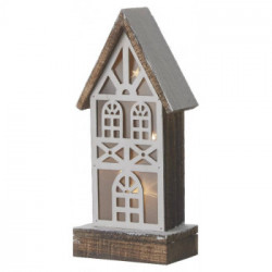 CASA MARRONE CON LUCI A BATTERIA