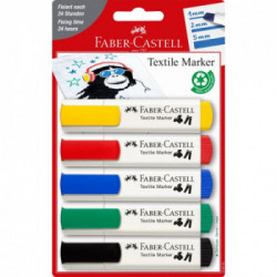 Faber-Castell 159520 marcatore permanente Nero, Blu, Verde, Rosso, Giallo Punta smussata 5 pezzo(i)