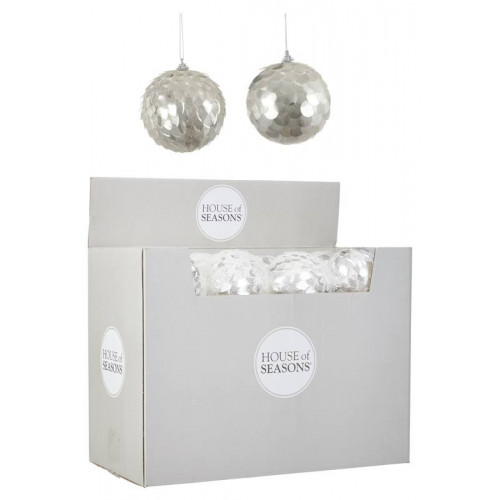 palla decorata colore argento diametro 10cm