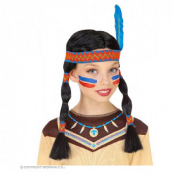 WIDMANN Parrucca Indiana Con Fascia Per Testa E Piuma In Scatola