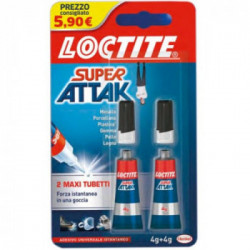 LOCTITE SUPER ATTACK 2 TUBETTI DA 4 GRAMMI