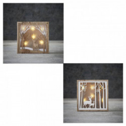 decorazione natalizia da muro con led bianco caldo a batteria