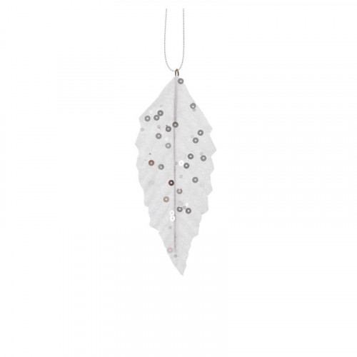 confezione 6 pezzi foglia bianca con paillettes