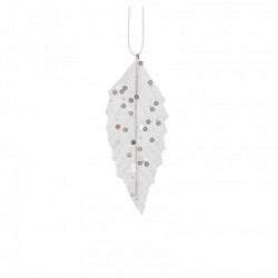 confezione 6 pezzi foglia bianca con paillettes