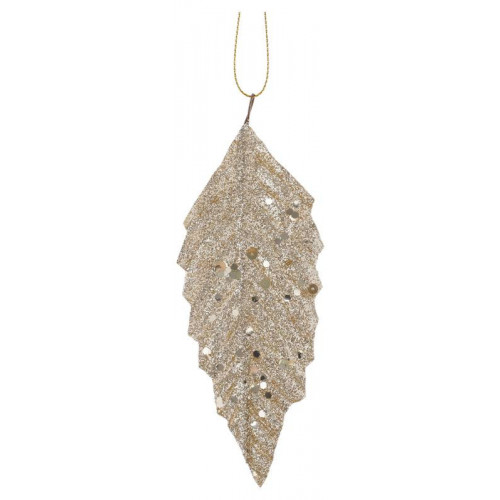 confezione 6 pezzi foglia champagne con paillettes