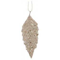 confezione 6 pezzi foglia champagne con paillettes