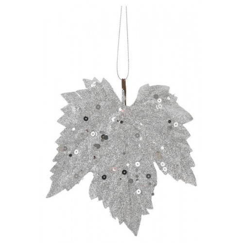 confezione 6 pezzi foglia d'acero argento