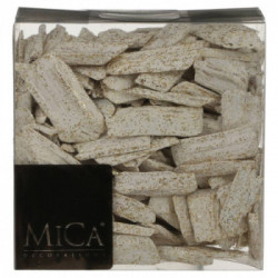 pezzi corteccia decorata bianco con glitter