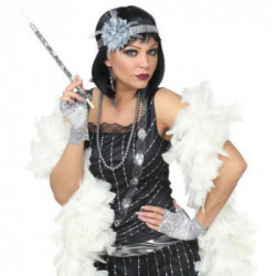 WIDMANN Charleston Anni 20 Ruggenti (Fascia Per Testa In Paillettes Con Fiore, Paio Di Orecchini Perline, Collana Perline, Paio