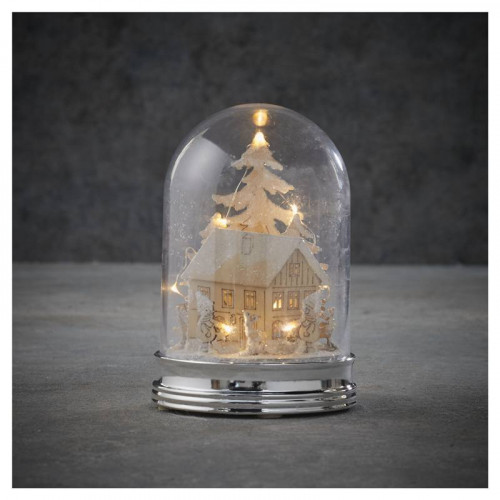 campana con scena natalizia e led