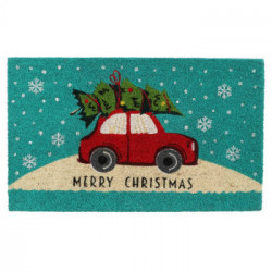 TAPPETO VERDE CON DECORAZIONE NATALIZIA